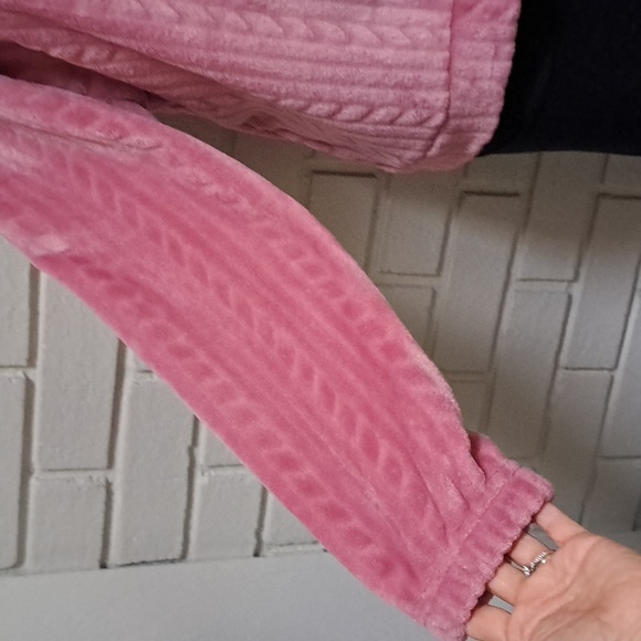 Fit Collective Pink Fuzzy Zip Up Hooded Jacket. Size Large NWT - Picture 3 of 11